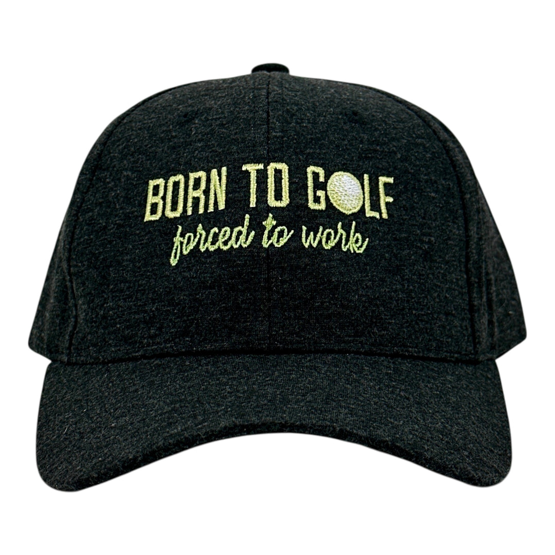 Funny Heather Black - Born To Golf Born To Golf Forced To Work Nerdy Golf Tee