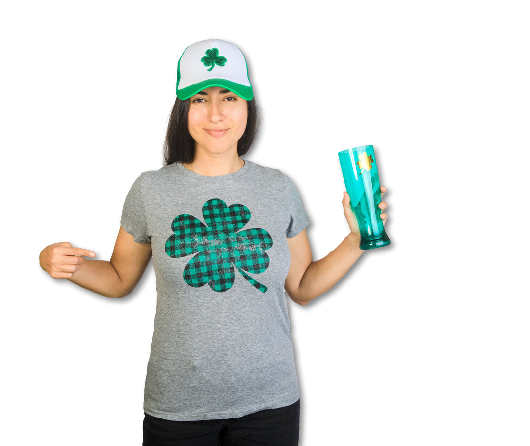 Buffalo Plaid Shamrock Women's T Shirt