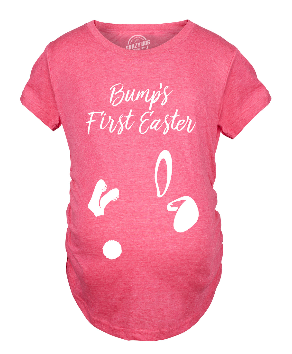 Funny Heather Pink Bumps First Easter Maternity T Shirt Nerdy Easter Tee