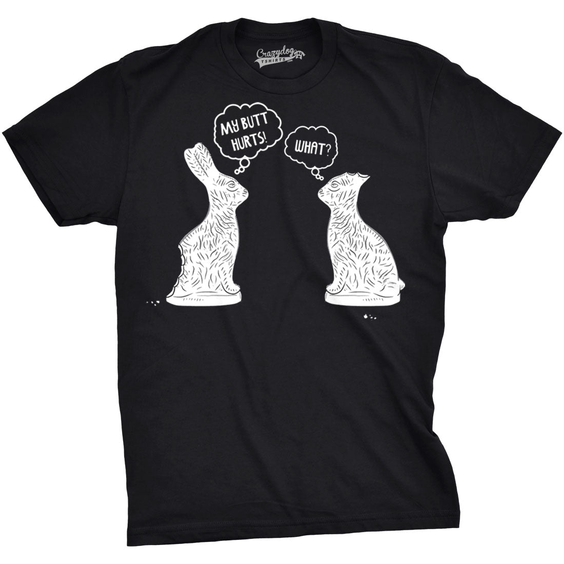 Funny Black My Butt Hurts Mens T Shirt Nerdy Easter Sarcastic Tee