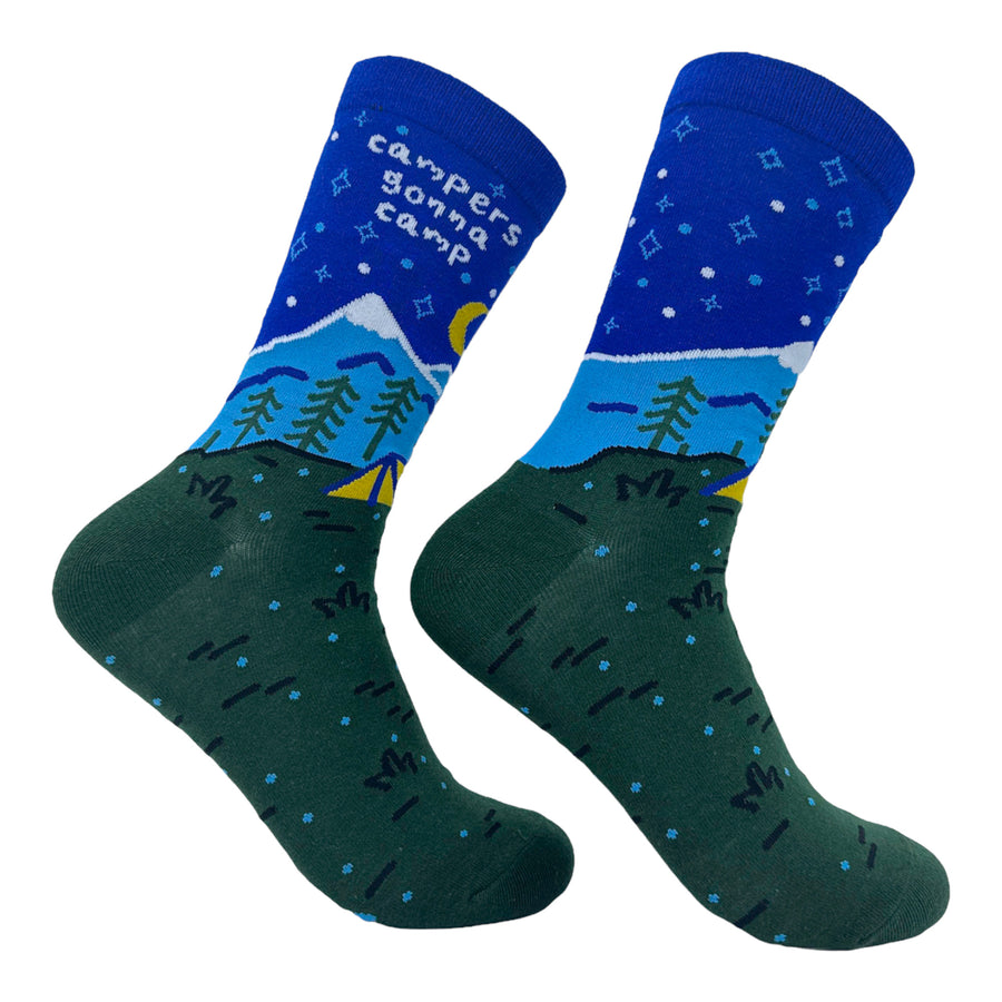 Funny Multi - CAMPERS Women's Campers Gonna Camp Sock Nerdy Camping Tee