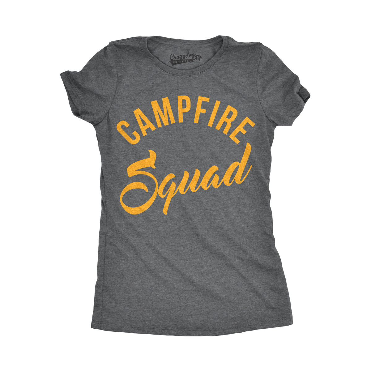 Funny Dark Heather Grey Womens T Shirt Nerdy Camping Retro Tee