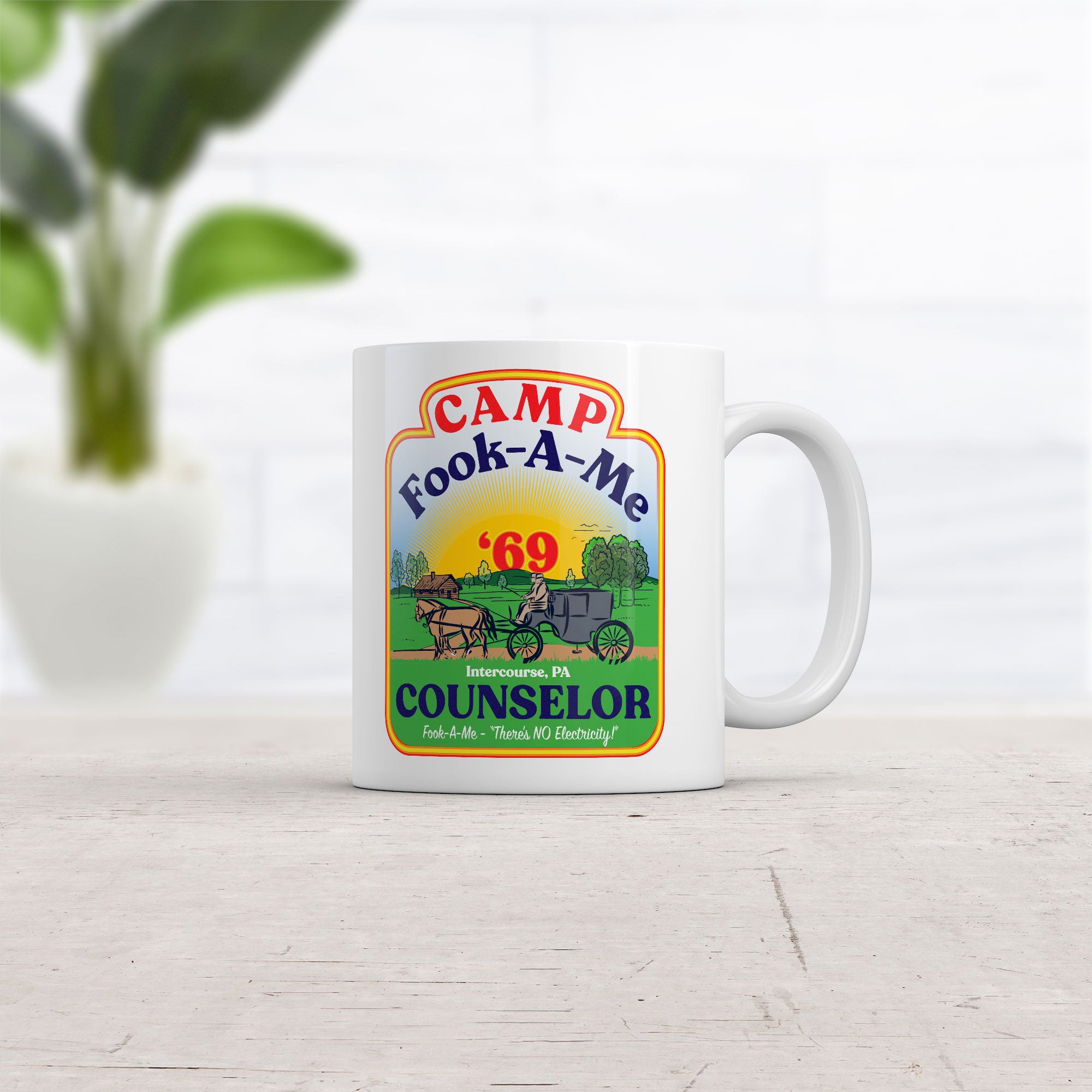 Funny White Camp Fook A Me Coffee Mug Nerdy sarcastic Tee