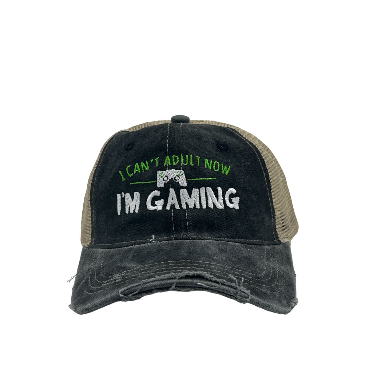 Funny Trucker Black - Im Gaming I Cant Adult Now Im Gaming Nerdy sarcastic Video Games sarcastic Tee