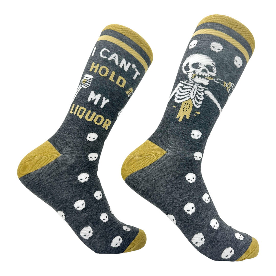 Funny Hold my Liquor Men's I Cant Hold My Liquor Sock Nerdy Halloween Liquor Drinking Tee
