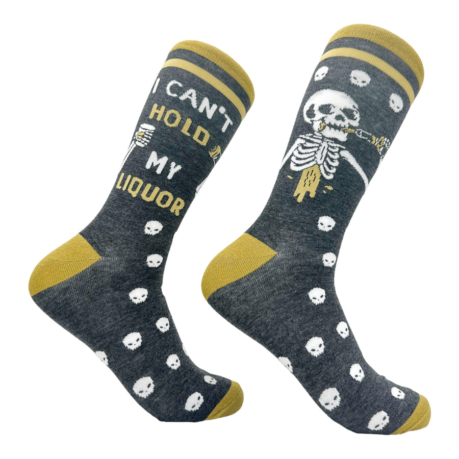 Funny Hold my Liquor Men's I Cant Hold My Liquor Sock Nerdy Halloween Liquor Drinking Tee