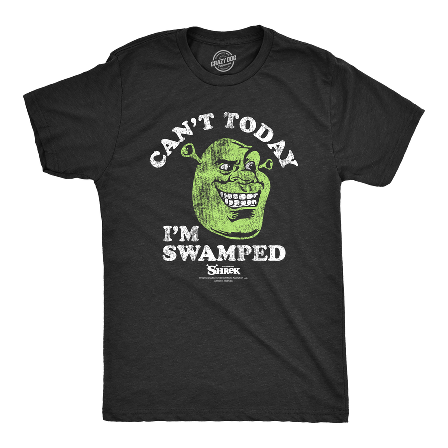 Funny Heather Black - Cant Today Swamped Cant Today Im Swamped Shrek Mens T Shirt Nerdy TV & Movies retro Tee