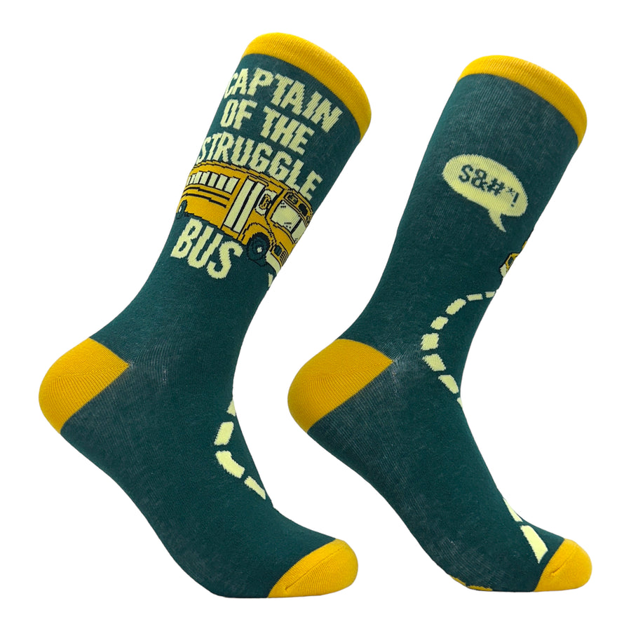 Funny Multi - Struggle Bus Women's Captain Of The Struggle Bus Sock Nerdy Sarcastic Tee
