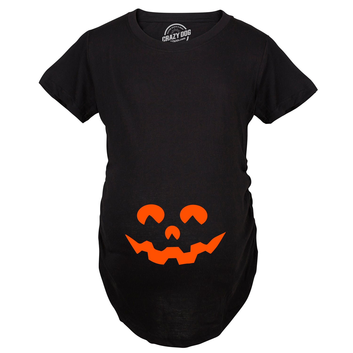 Funny Black Cartoon Eyes Pumpkin Face Maternity T Shirt Nerdy Halloween Tee