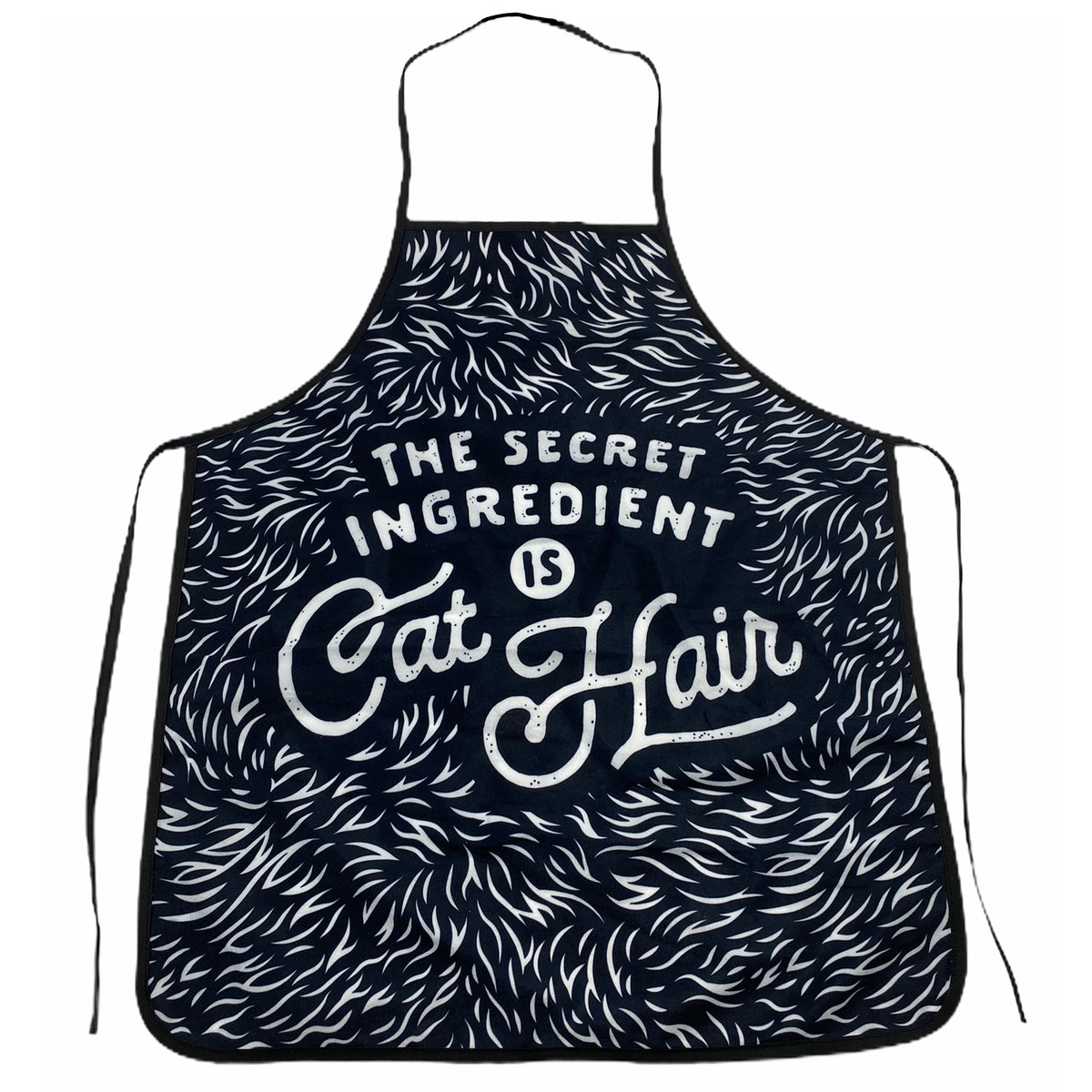 Funny Black The Secret Ingredient Is Cat Hair Apron Nerdy Cat Tee