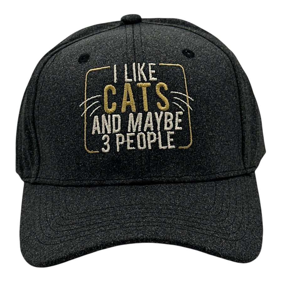 Funny Black - Like Cats I Like Cats And Maybe 3 People Nerdy introvert cat sarcastic Tee