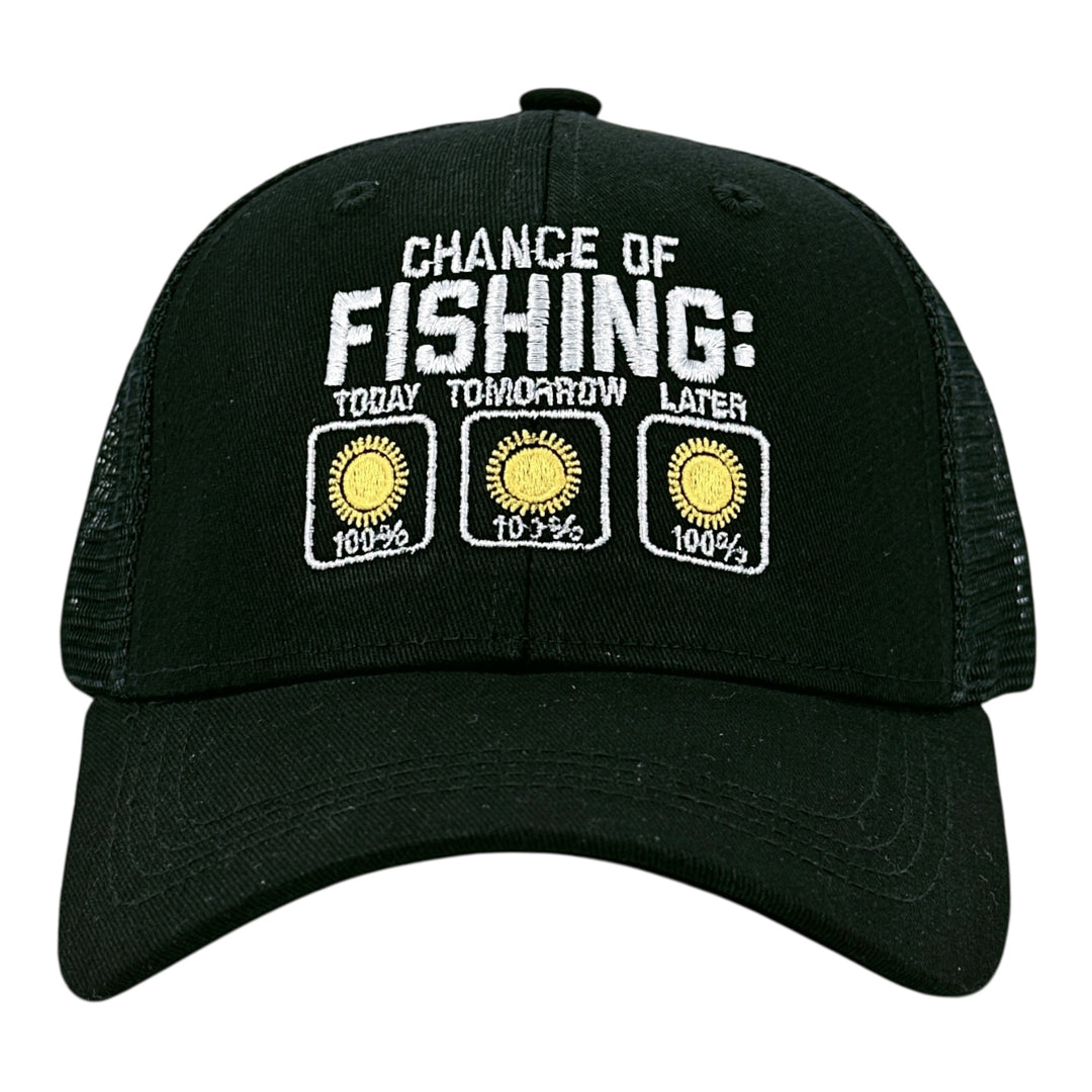 Funny Heather Black - Chance Fishing Chance Of Fishing Nerdy Fishing Tee