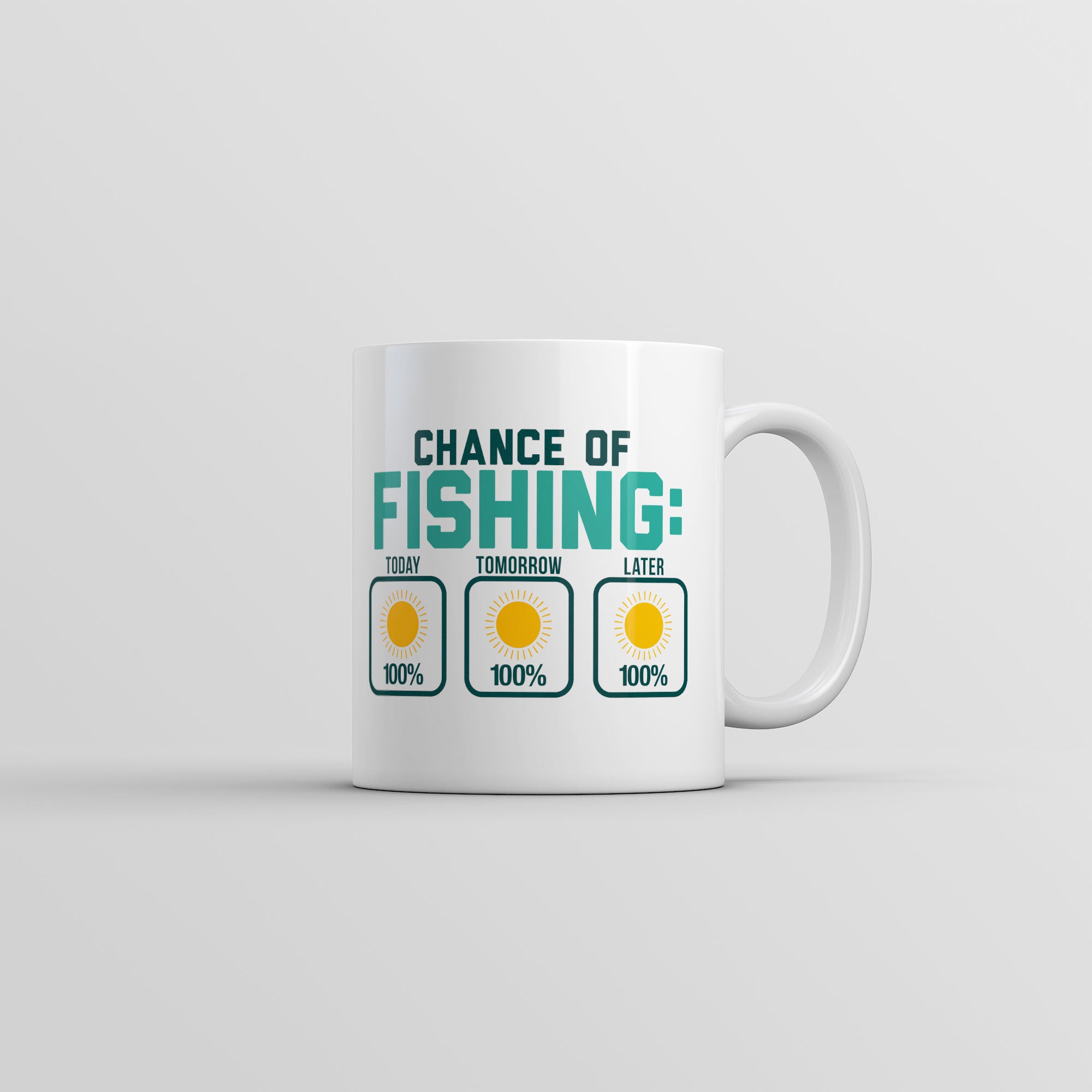 Funny White Chance Of Fishing Coffee Mug Nerdy Fishing sarcastic Tee