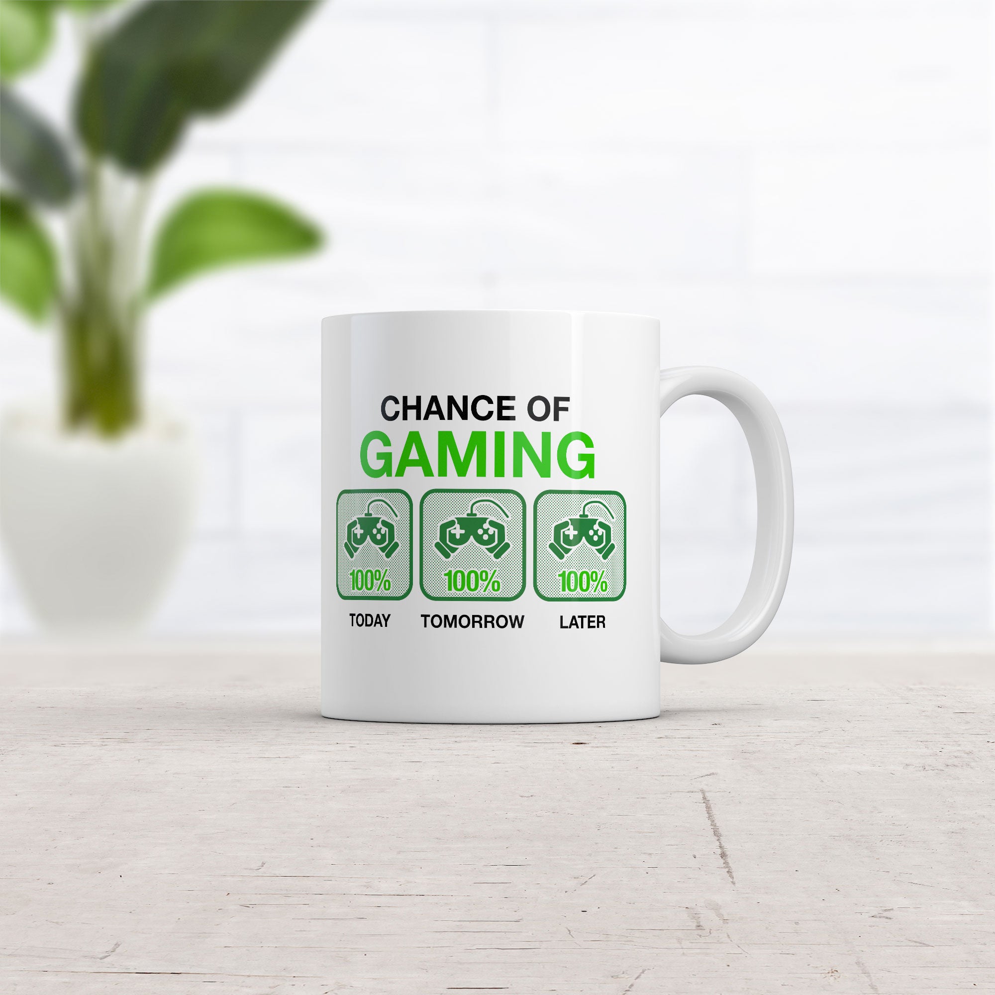 Funny White Chance Of Gaming Coffee Mug Nerdy Video Games sarcastic Tee