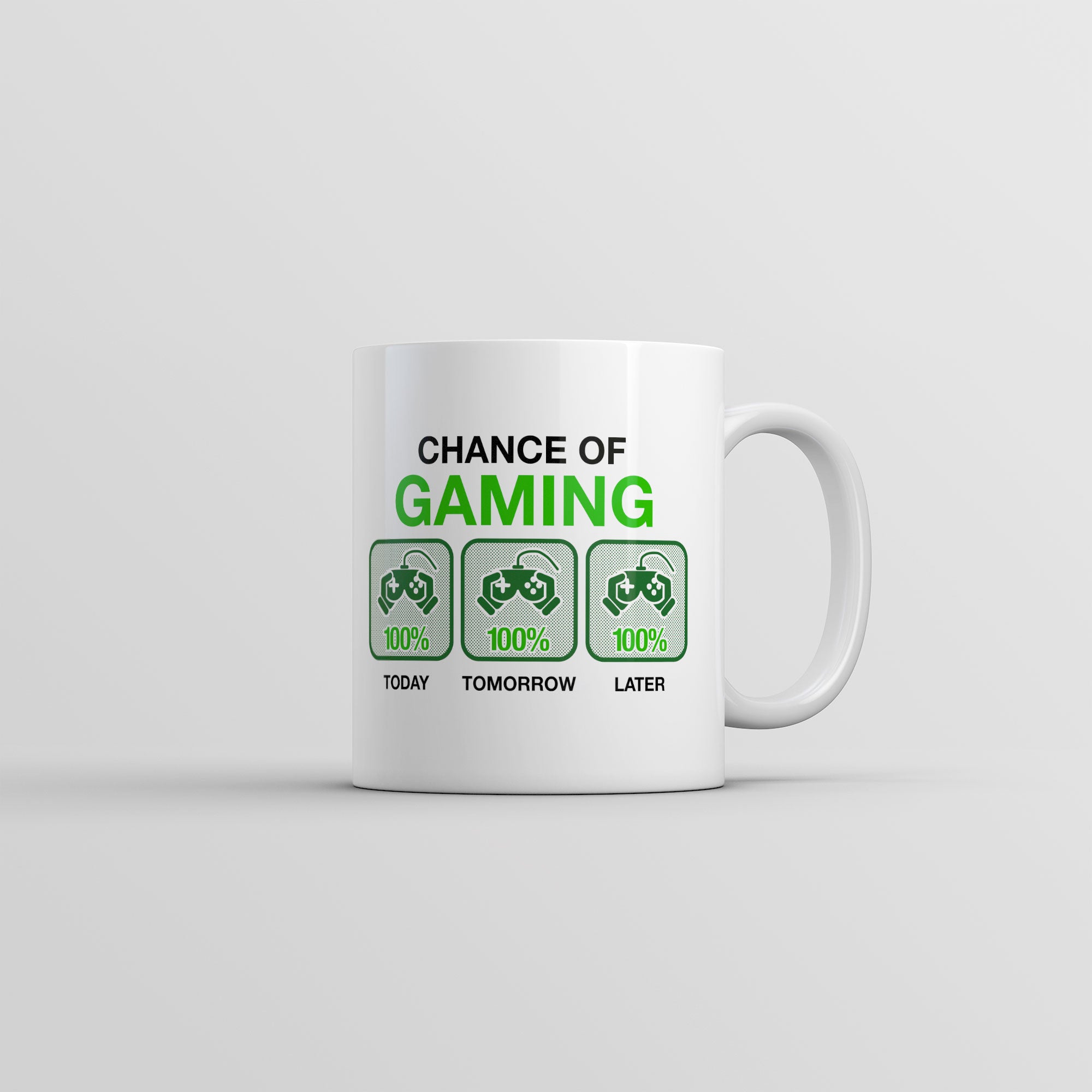 Funny White Chance Of Gaming Coffee Mug Nerdy Video Games sarcastic Tee