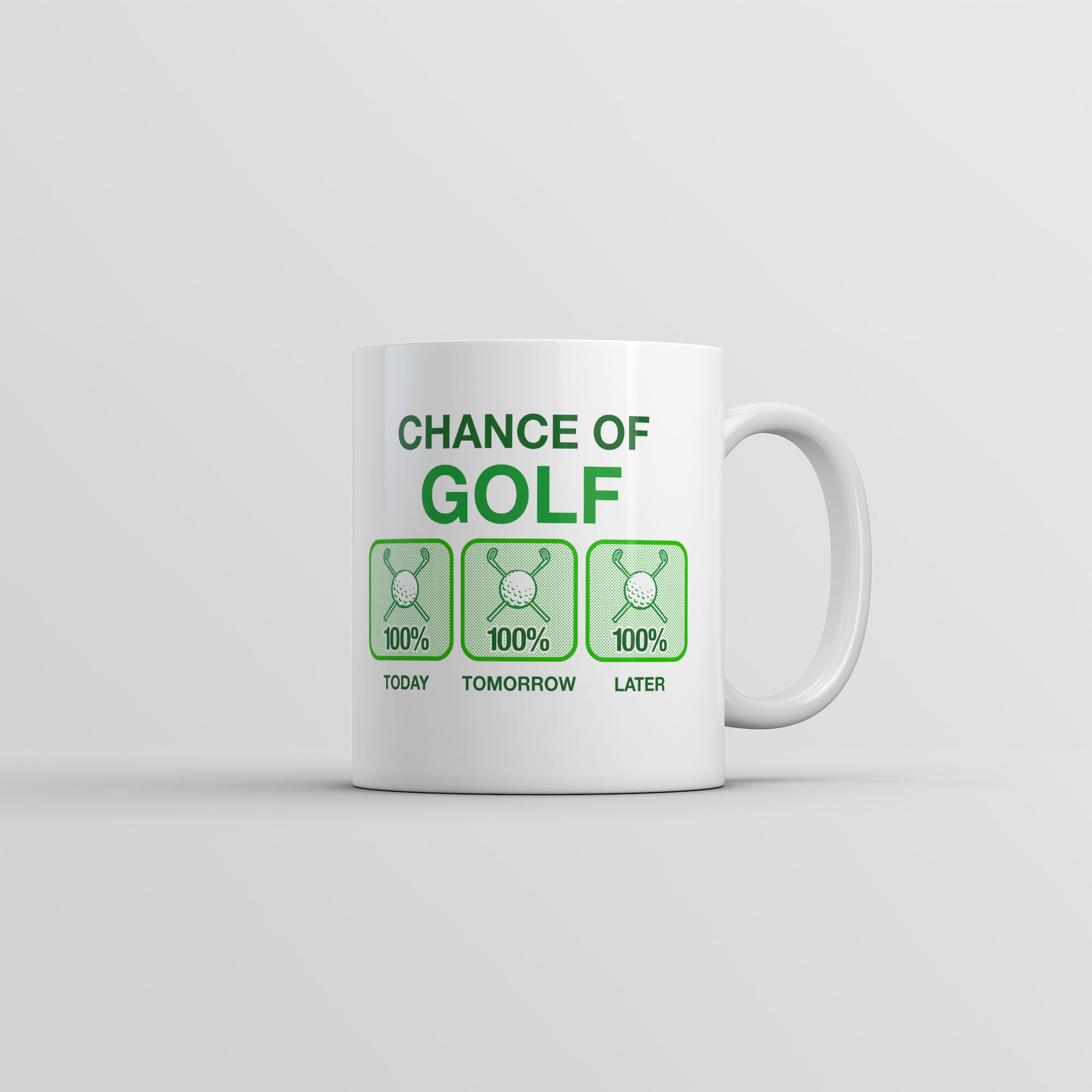 Funny White Chance Of Golf Coffee Mug Nerdy Golf sarcastic Tee