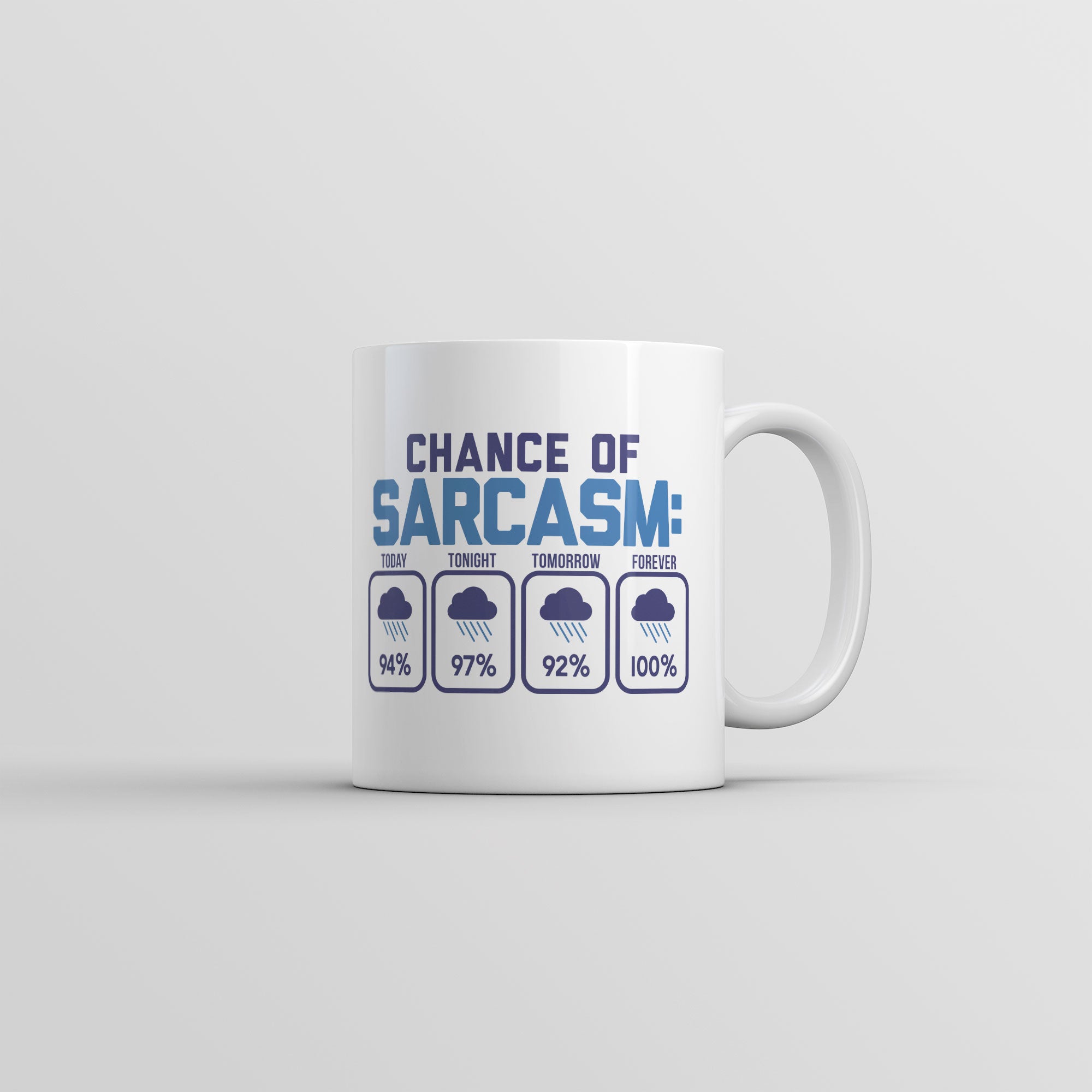 Funny White Chance Of Sarcasm Coffee Mug Nerdy sarcastic Tee
