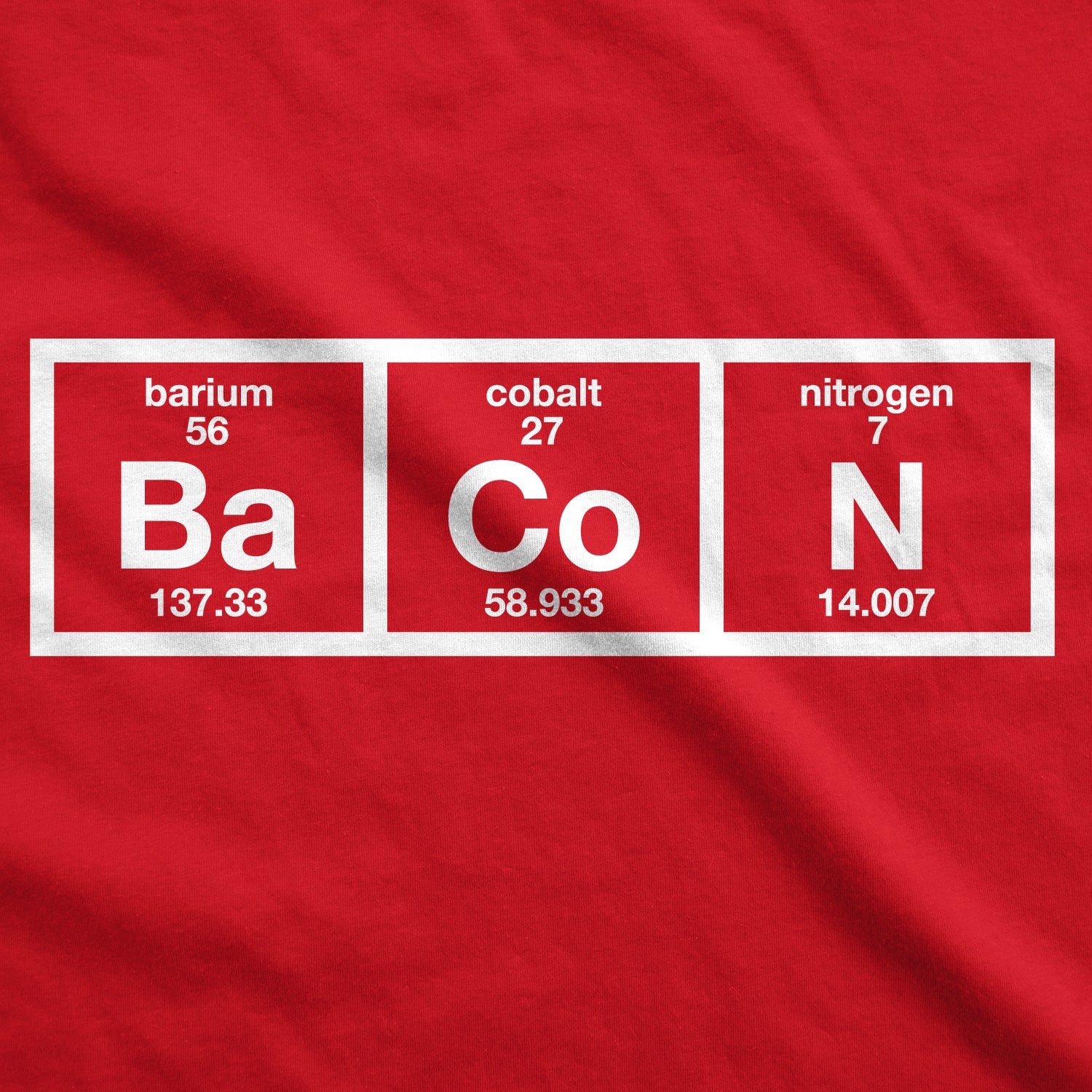 Funny Chemistry Of Bacon Womens T Shirt Nerdy Science Food Tee