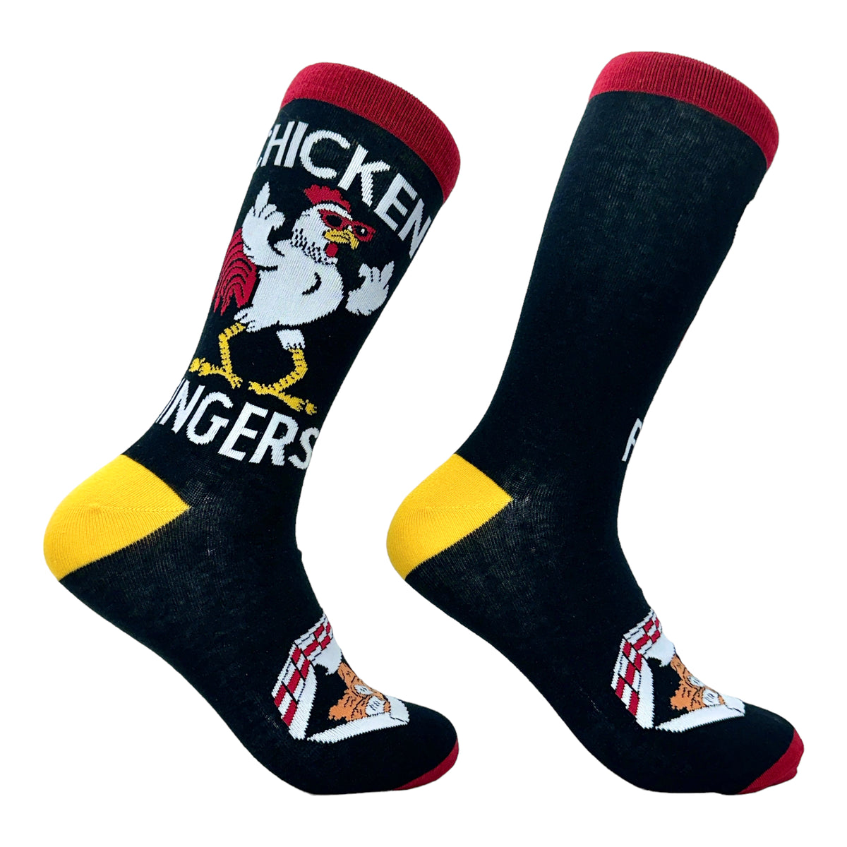 Funny Black - Chicken Fingers Men&#39;s Chicken Fingers Sock Nerdy animal sarcastic Tee