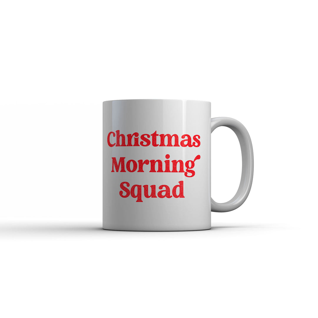 Funny White Christmas Morning Squad Coffee Mug Nerdy Christmas Tee