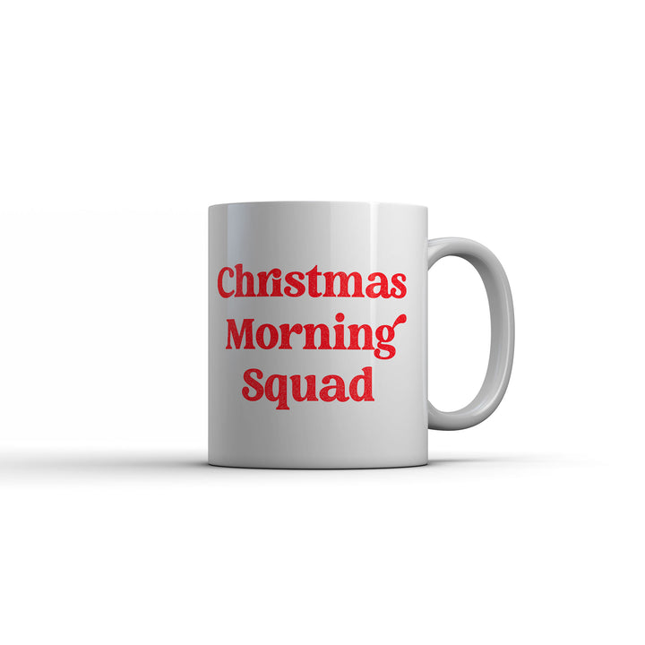 Funny White Christmas Morning Squad Coffee Mug Nerdy Christmas Tee