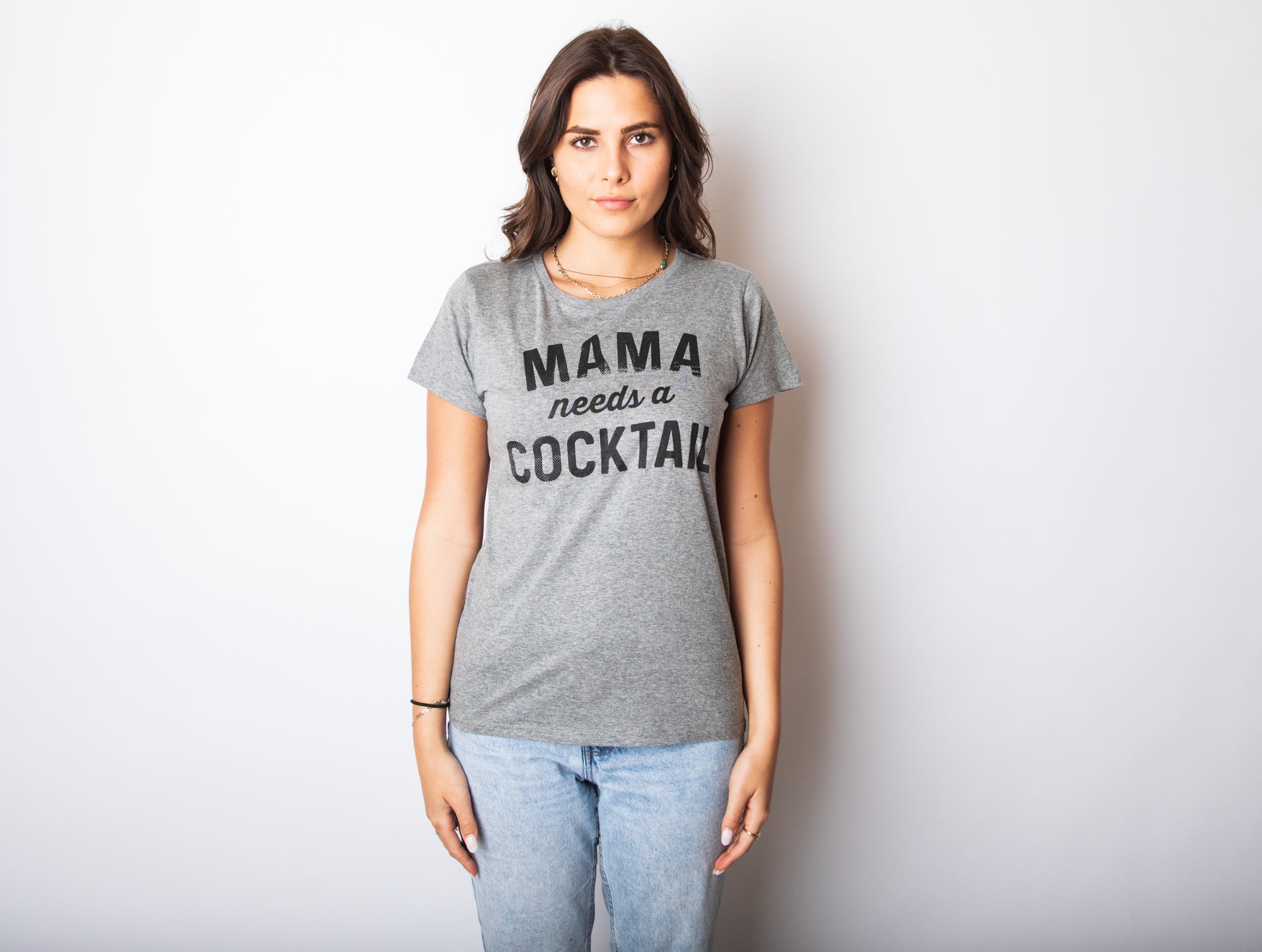 Funny Dark Heather Grey - Mama Cocktail Mama Needs A Cocktail Womens T Shirt Nerdy Mother's Day liquor Sarcastic Tee