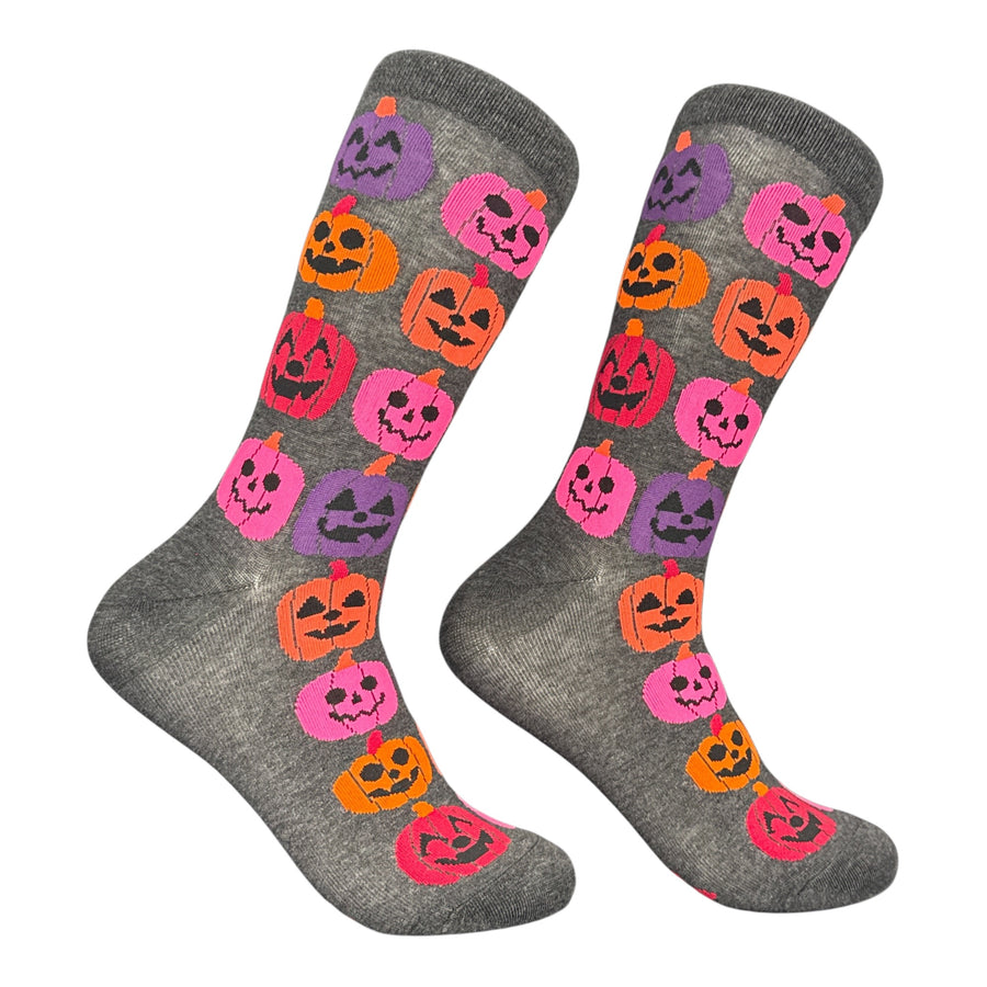 Funny Colorful Jack Colorful Jack O Lantern Sock Nerdy Halloween Tee