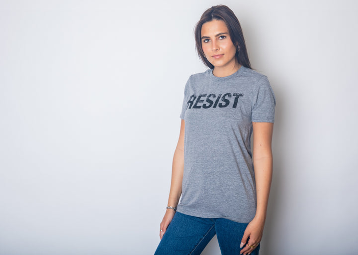 Womens Resist T Shirts Political Anti Authority Protest Tees Rebel Rally March Tee
