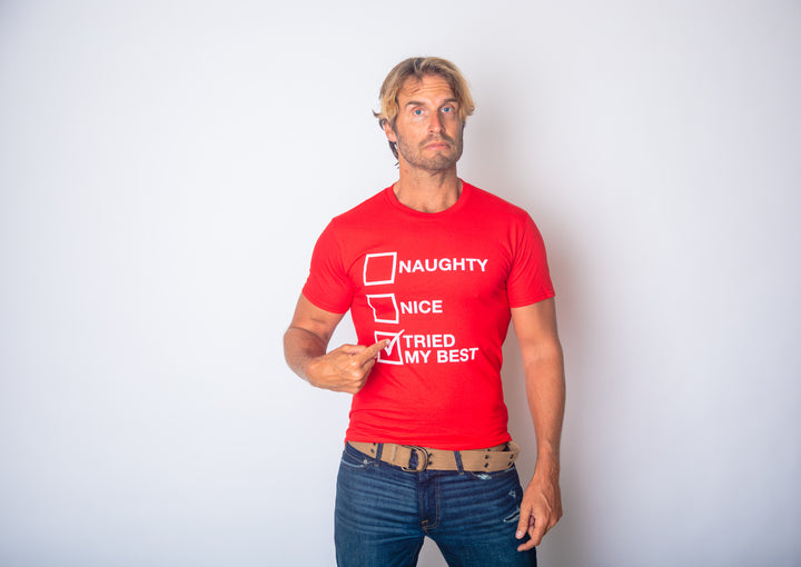 Naughty List Nice List Tried My Best Men's T Shirt