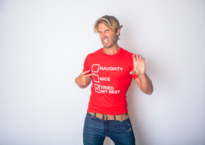 Naughty List Nice List Tried My Best Men's T Shirt