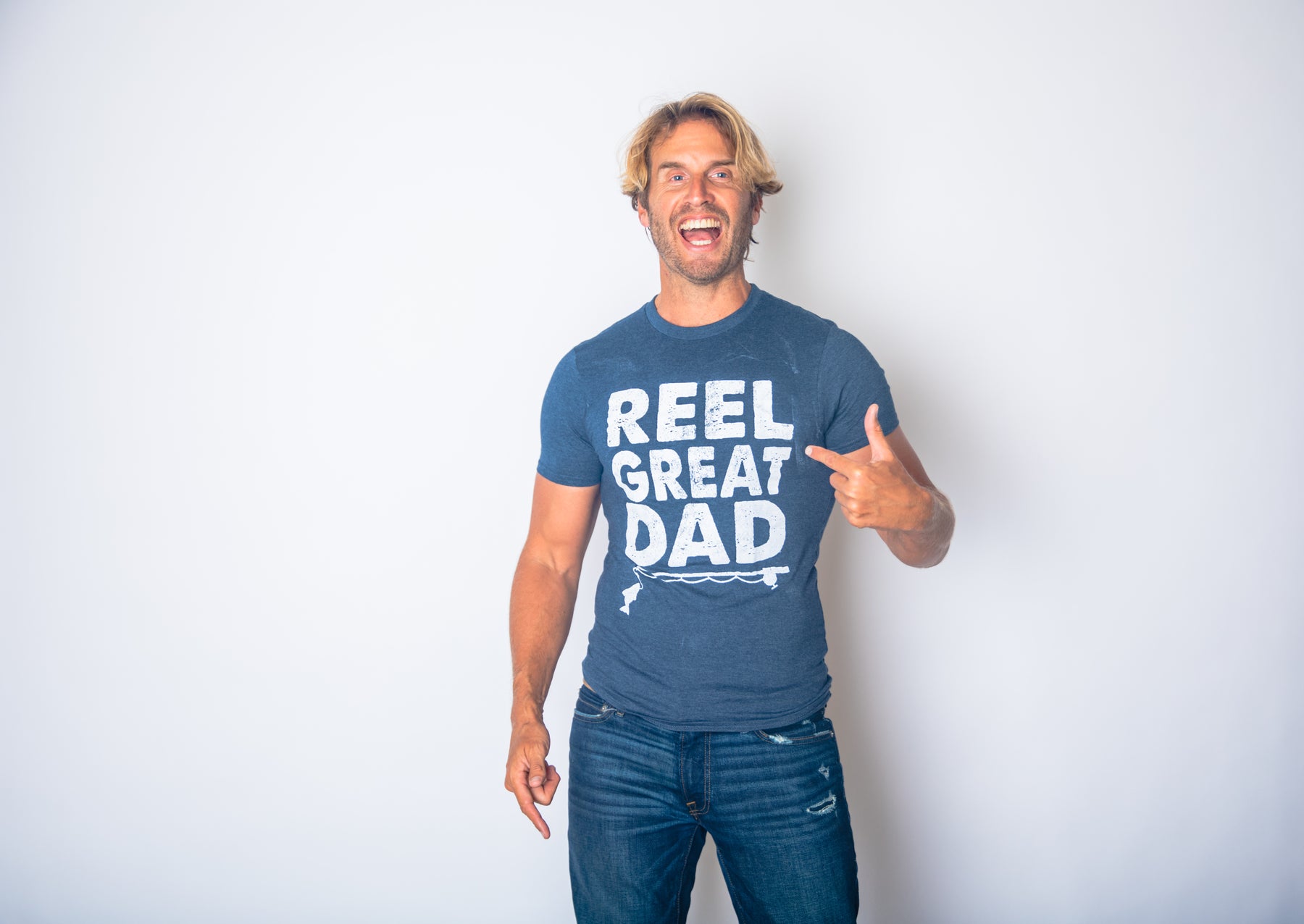 Funny Heather Navy - Reel Great Dad Reel Great Dad Mens T Shirt Nerdy Father's Day Fishing Tee