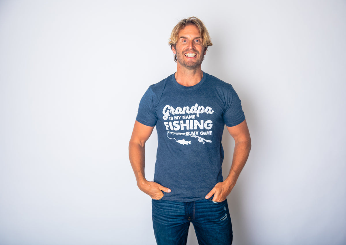 Grandpa Is My Name And Fishing Is My Game Men&#39;s Tshirt