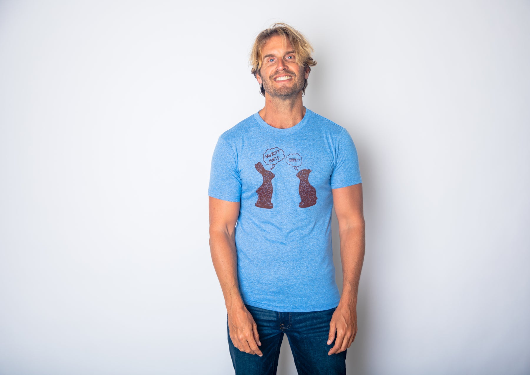 Funny My Butt Hurts Mens T Shirt Nerdy Easter Sarcastic Tee