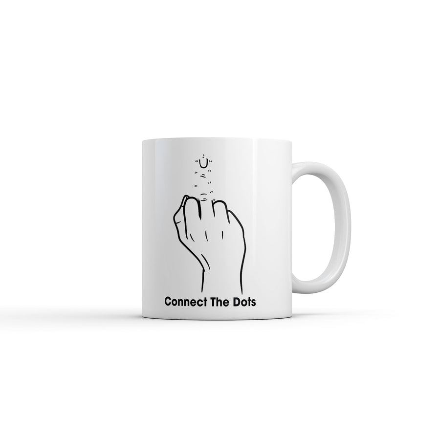 Funny White Connect The Dots Coffee Mug Nerdy Sarcastic Tee