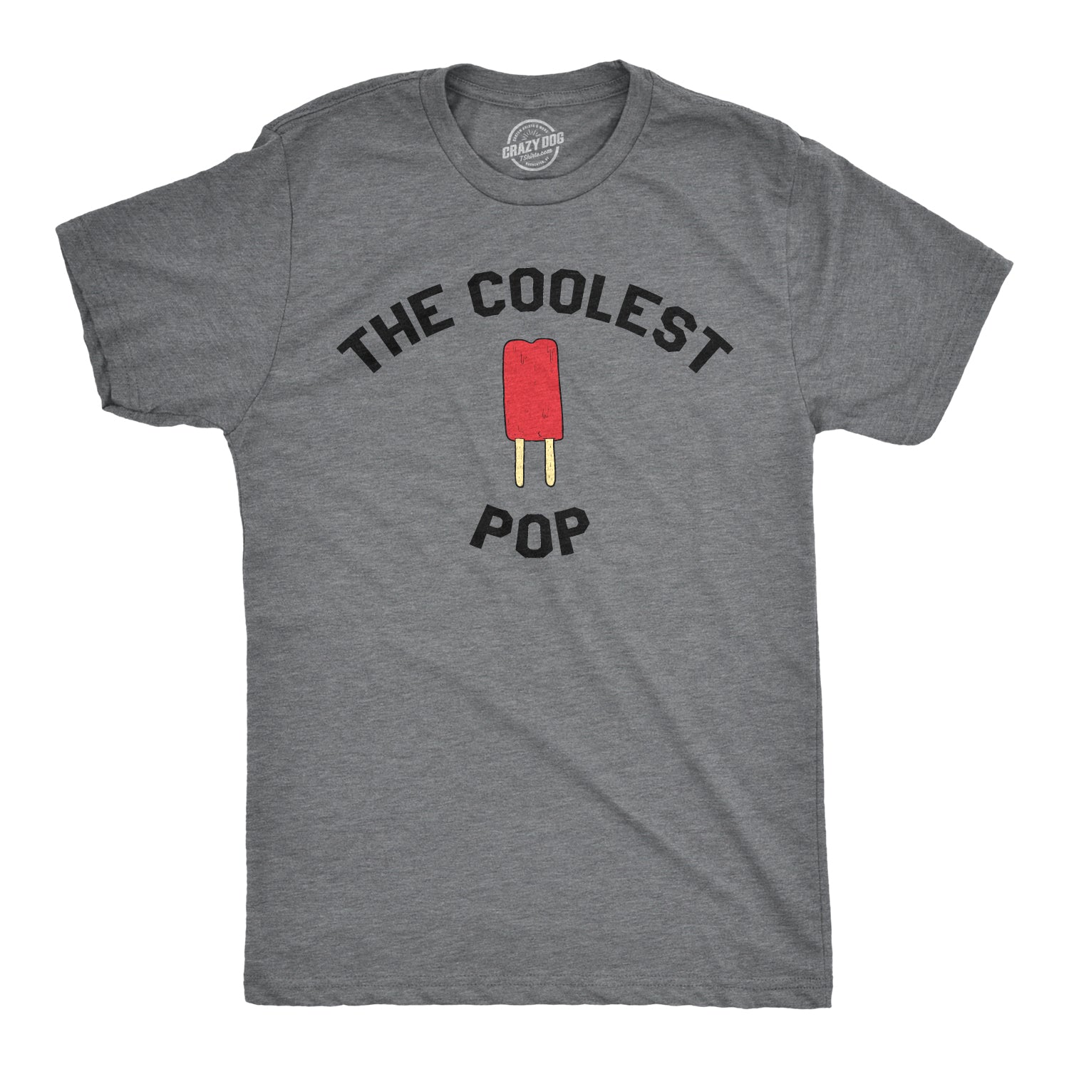 Funny Dark Heather Grey The Coolest Pop Mens T Shirt Nerdy Father's Day Tee