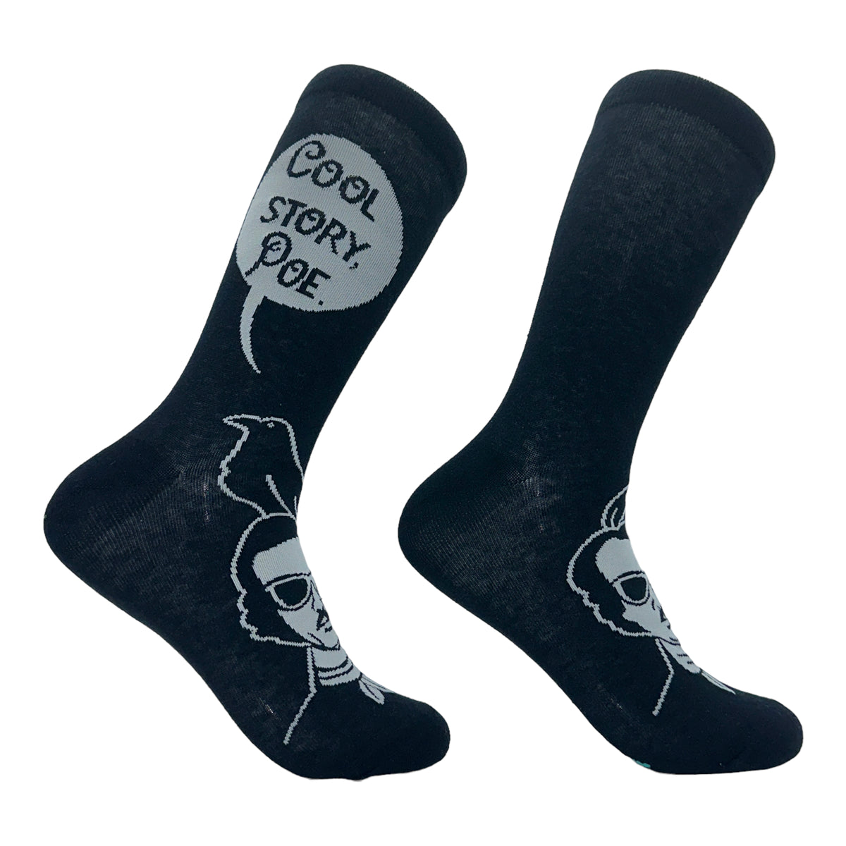 Funny Black - Poe Women&#39;s Cool Story Poe Sock Nerdy Sarcastic Tee