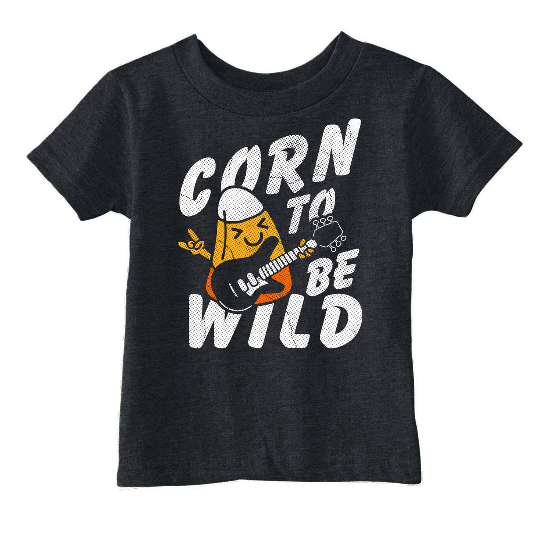 Funny Black Corn To Be Wild Toddler T Shirt Nerdy Halloween Food Music Tee