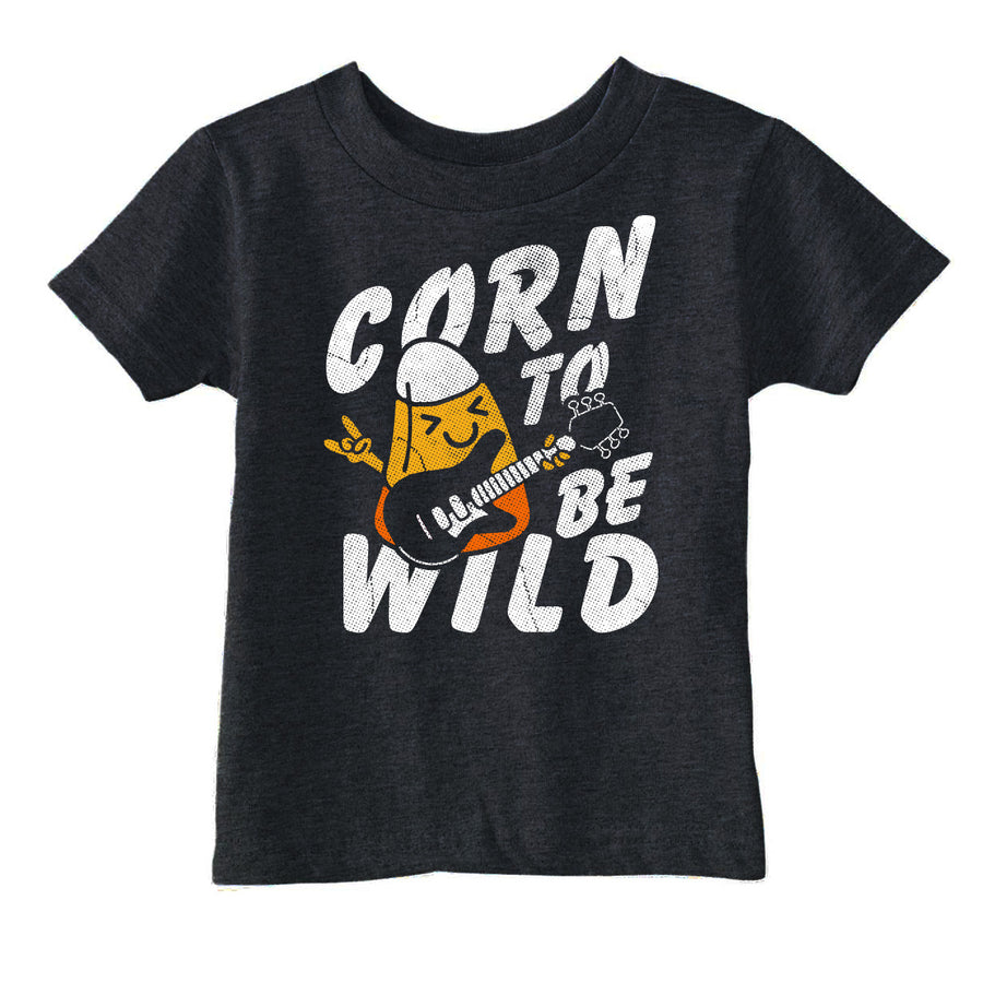 Funny Black Corn To Be Wild Toddler T Shirt Nerdy Halloween Food Music Tee