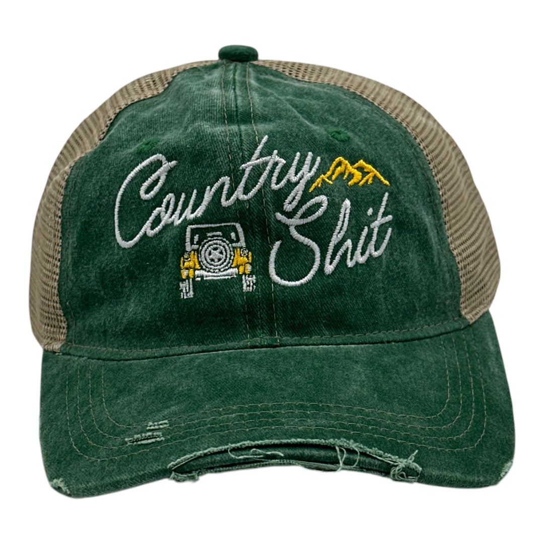 Funny Trucker Green - Country Country Shit Nerdy sarcastic Tee