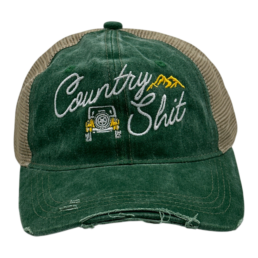Funny Trucker Green - Country Country Shit Nerdy sarcastic Tee