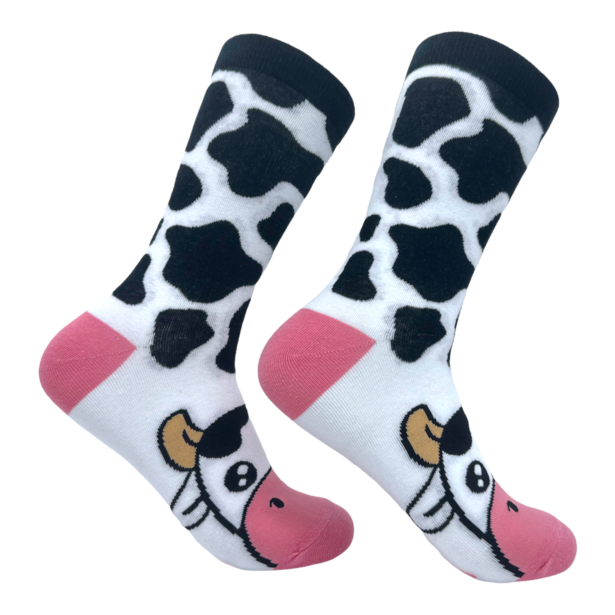 Funny Cow Pattern Women's Cow Sock Nerdy Animal Tee