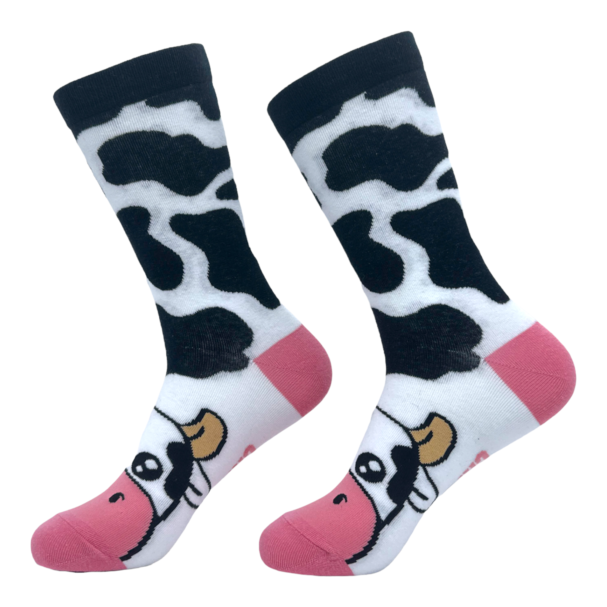 Funny Cow Pattern Women's Cow Sock Nerdy Animal Tee