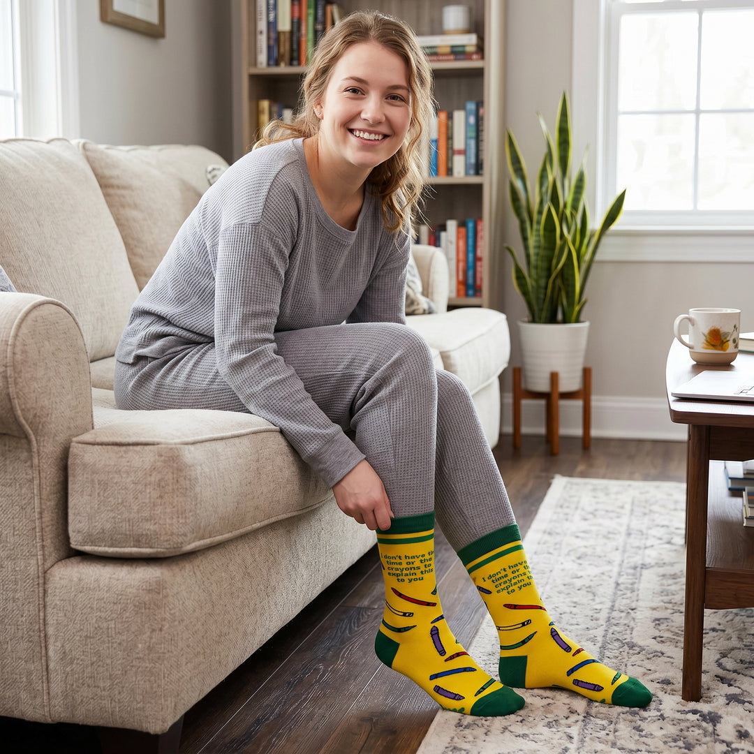 Womens I Don't Have The Time Or The Crayons To Explain This To You Socks