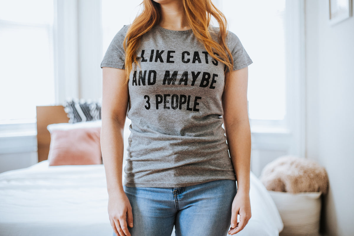 I Like Cats And Maybe 3 People Women&#39;s T Shirt