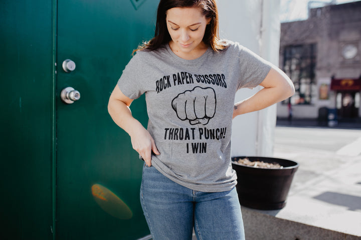 Rock Paper Scissors Throat Punch Women's T Shirt