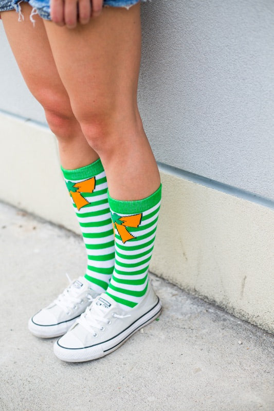 Womens Orange Bow Socks