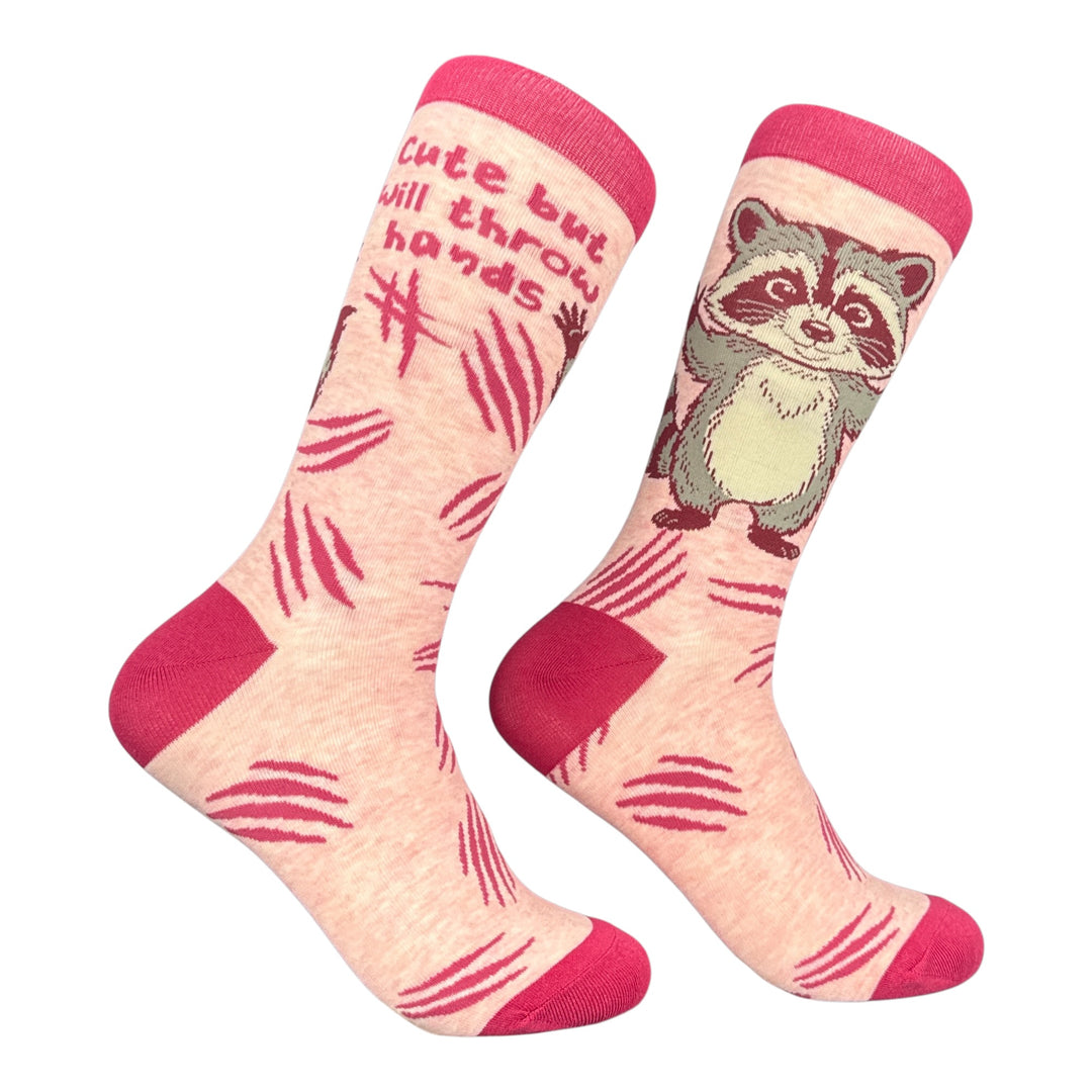 Funny Cute Throw Hands Cute But Will Throw Hands Sock Nerdy animal Tee