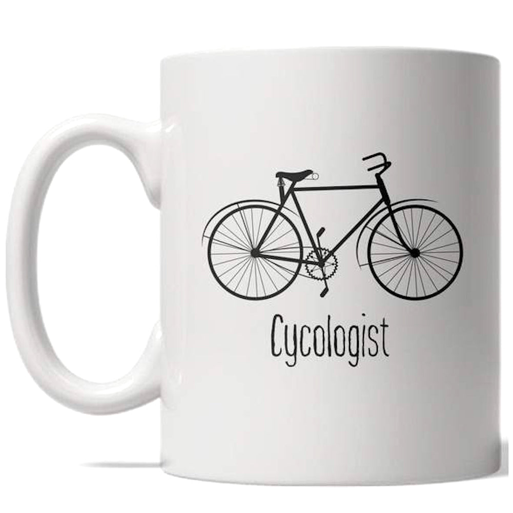 Funny White Cycologist Coffee Mug Nerdy fitness Tee