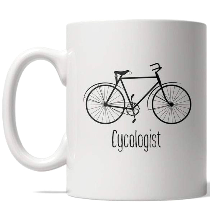 Funny White Cycologist Coffee Mug Nerdy fitness Tee