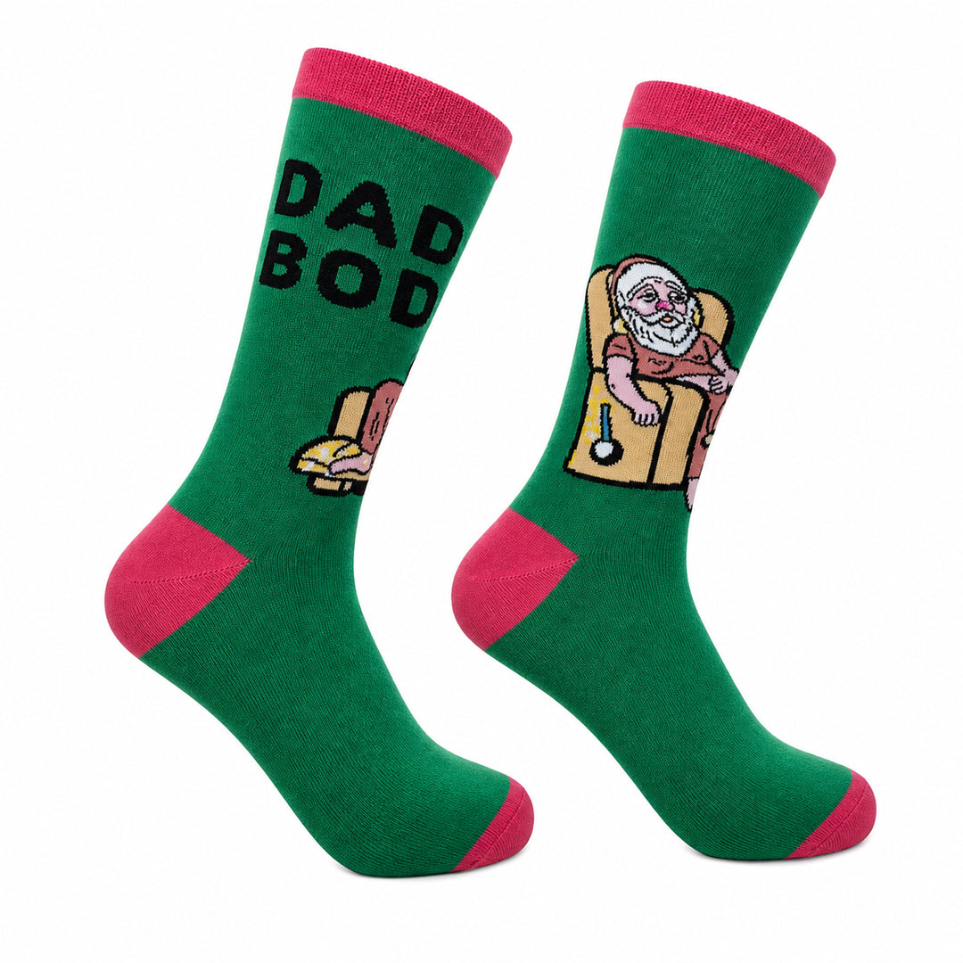 Funny Dad Bod Santa Men's Dad Bod Santa Sock Nerdy Christmas Sarcastic Tee